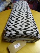 Roll of Black & White Print Cotton Mix Jersey Fabric