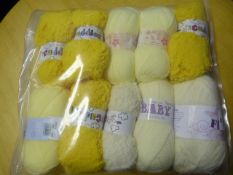 Ten Rolls of Yellow/Cream Wool