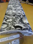 Roll of Satin Twill White & Black 100% Polyester Fabric