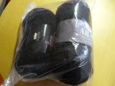 Two Large Rolls of Black Wool