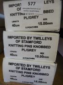 Three Packs of Five 15mm Knitting Pins