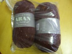 Two Large Rolls of Mixed Brown Wool