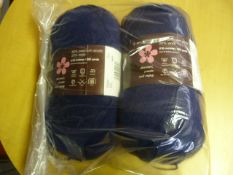 Two Large Rolls of Dark Blue Wool