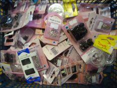 Box of Assorted Crafting Accessories; Eyelets, Needles, Hooks & Eyes, etc.