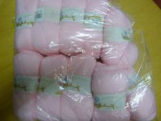 10 Balls of 4 Ply Pink Wool