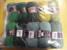 Ten Rolls of Dark Green Wool