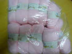 10 Balls of 4 Ply Pink Wool