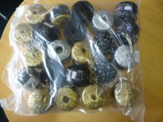 22 Assorted Rolls of Glitter Yarn