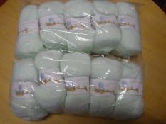 10 Balls of 4 Ply Light Green Wool