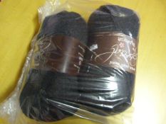 Two Large Rolls of Dark Grey Wool