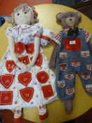 Two Hanging Calendar Dolls