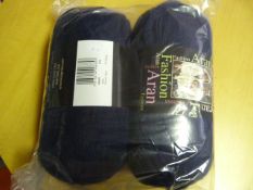 Two Large Rolls of Dark Blue Wool