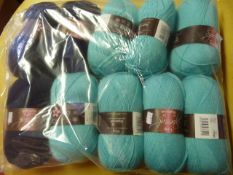 Ten Rolls of Black & Blue Wool