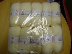 10 Balls of 4 Ply Yellow Wool