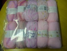 Ten Rolls of Pink Wool