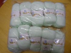 10 Balls of 4 Ply Light Green Wool