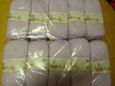 10 Balls of 4 ply Purple Wool