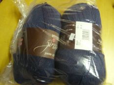 Two Large Rolls of Dark Blue Wool