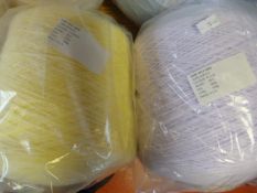 Two 500g Cones of 100% Acrylic Lilac & Lemon Threa