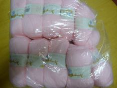 10 Balls of 4 Ply Pink Wool