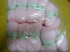 10 Balls of 4 Ply Pink Wool