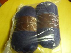 Two Large Rolls of Blue Heather Wool
