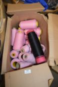 *18 Spools of Pink and Black Thread