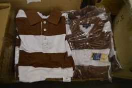 *254 Assorted Brown & White Striped Polo Shirts