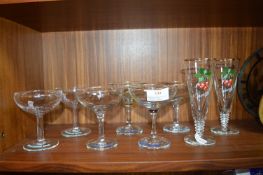 Six Assorted Babycham Glasses and Two Cherry B Gla