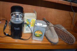 Vintage Boots, Primus Stove and a Grants Whisky Fl