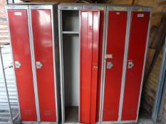 Three Double Metal Lockers