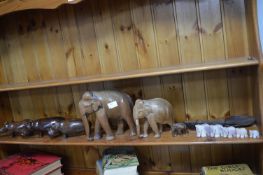 Carved Elephants, Hippos, Rhinos and Spoons