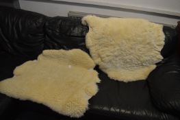 Two Sheepskin Rugs