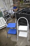 Two Sets of Folding Metal Steps