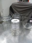 * misc. glass jars x 4