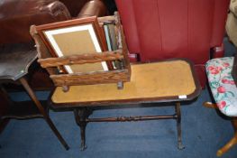 Mahogany Effect Coffee Table with Leather Top, New