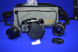 Olympus OM40 Program SLR Camera with Lenses and Carry Case