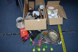 Two Boxes of Household Goods, Decorative Items, Po