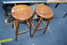 Pair of Wooden Bar Stools