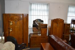 Vintage Bedroom Set; Large Wardrobe, Single Wardro