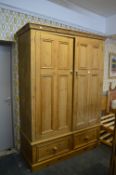 Pine Double Wardrobe 150cm wide, 217cm tall, 60cm