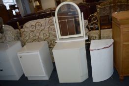 White Bedroom Furniture; Corner Cupboard, Bedside