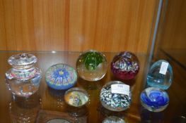 Eight Glass Paperweights