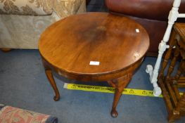 Circular Veneered Coffee Table on Cabriole Legs