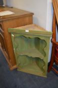 Green Painted Pine Corner Cupboard