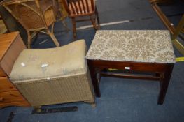 Piano Stool and a Lloyd Loom Style Linen Bin