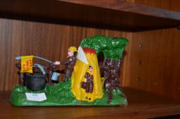 Cast Iron Automaton Money Box - Boy Scout Camp