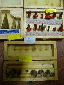 Three Boxes of Router Cutters and HSS Step Drill B