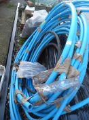 Three Short Length of Blue Plastic Piping, Length