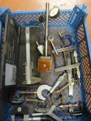 Box of Assorted Engineering Tools Including Vernie